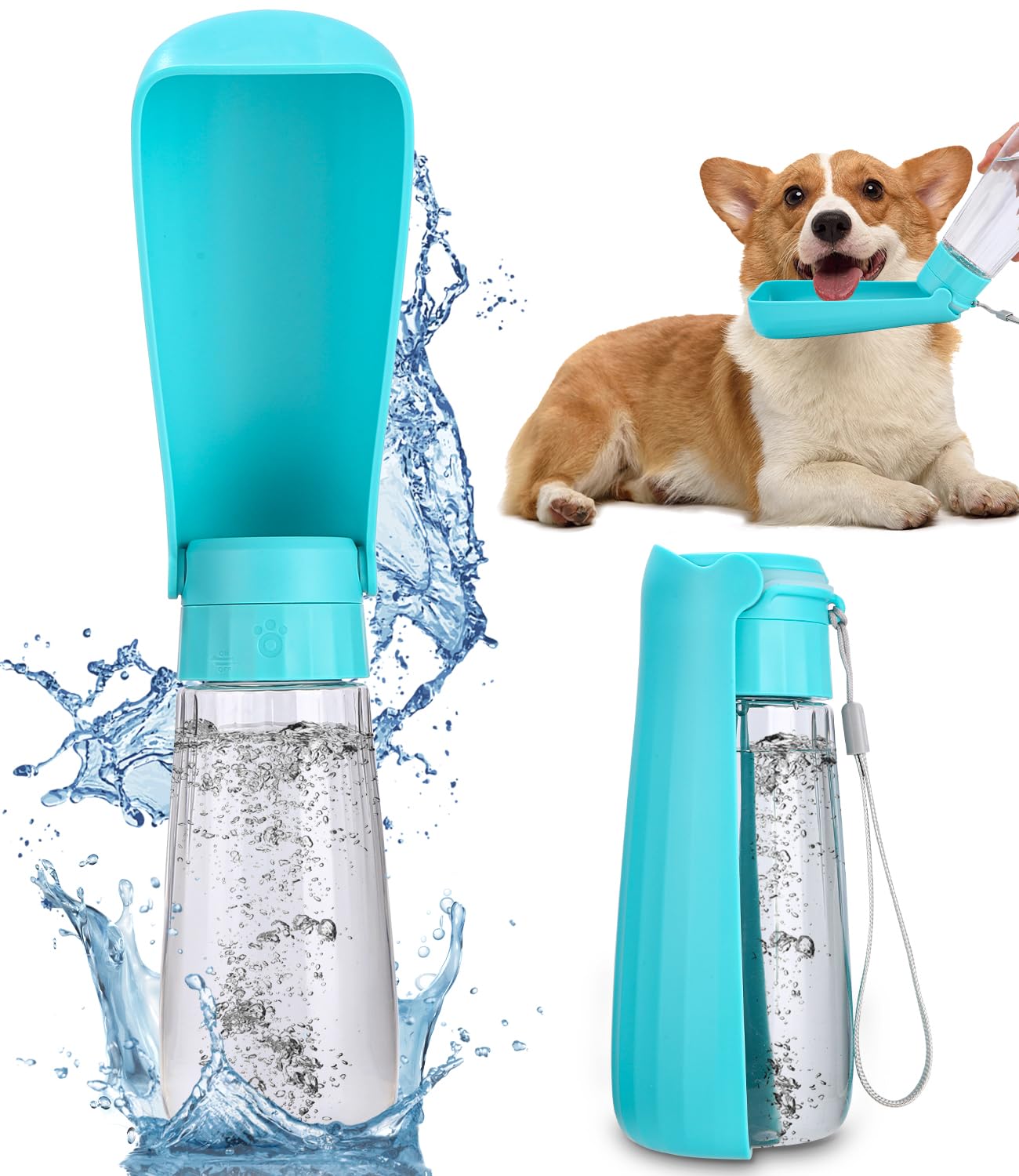 Portable Pet Drinking Bottle, foldable Design