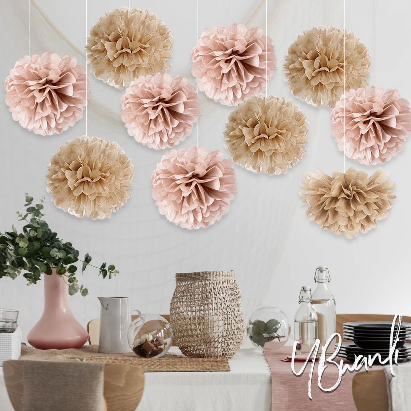 pompoms decoration,garden party decoration,tissue paper pompoms