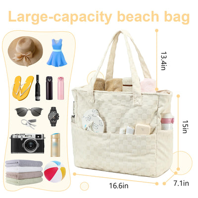 Grand sac de plage avec fermeture éclair