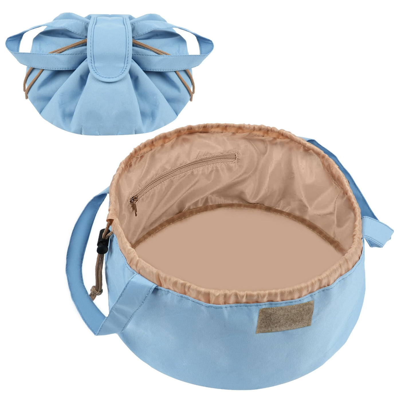 Trousse de maquillage de grande capacité avec cordon, trousse de maquillage de voyage portable