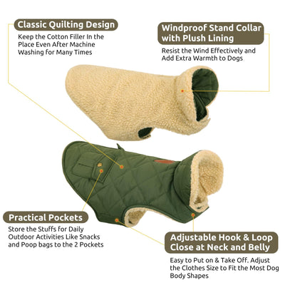 Winter Coat Dog Coat, Warm Winter Jackets with Fleece for Dogs