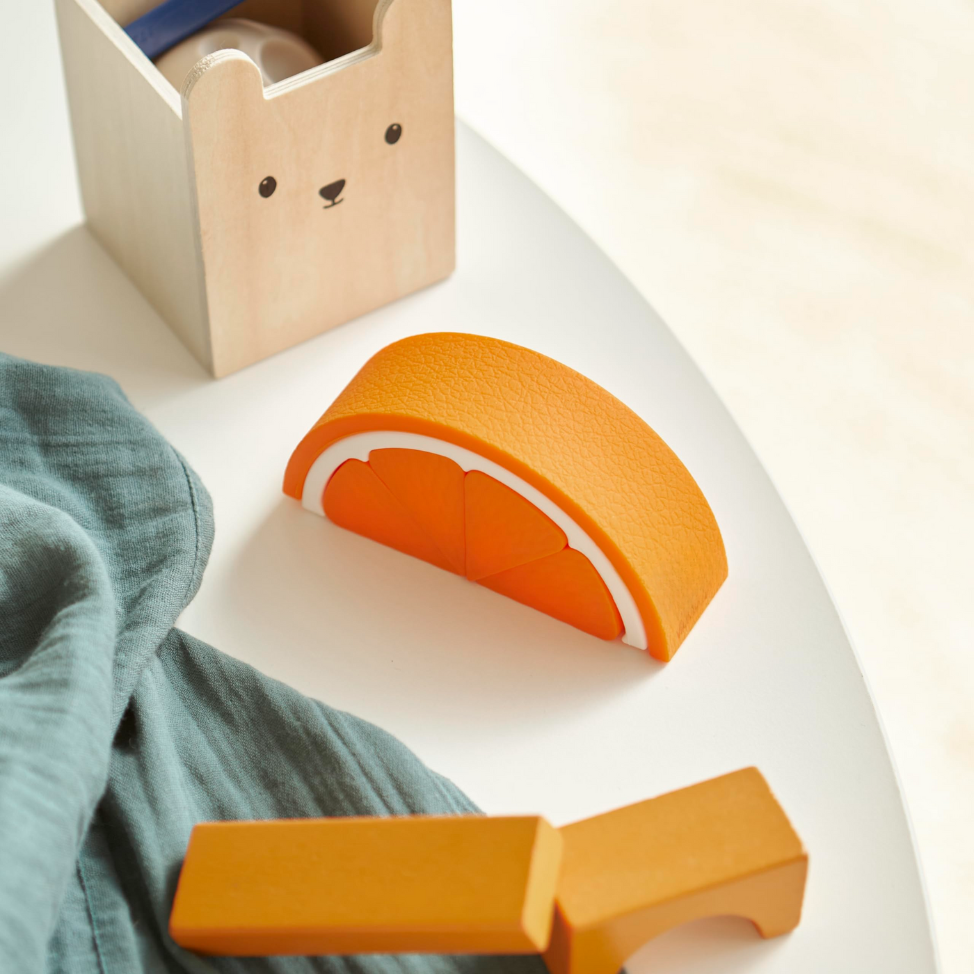  Motorikspielzeug Lernspielzeug, stapelbar orange mit 5 Teilen