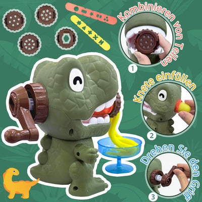 Accessoires de Pâte à Modeler 42 Pièces avec 12 Boîtes de Pâte à Modeler, Machine à Pâtes Dino, Pâte pour enfants, Ensemble d'Argile de Dinosaure, Outil de Pétrissage de Jouets de Dinosaure pour Enfants, Pétrissage à partir de 3 Ans