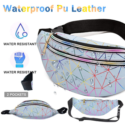 Sac ceinture Kids Waterproof PU Leather Colorful Fanny Pack for Teenagers with Adjustable Strap, Multiple Zipper Pockets