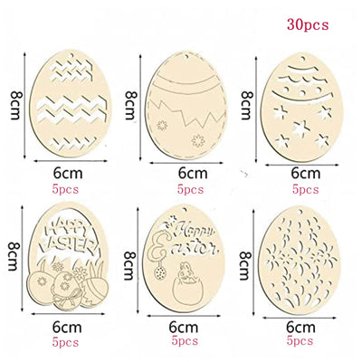 Ostereierdekoration mit Schnur DIY Bastelarbeiten zum Bemalen Holzanhänger für Kinder Ostereier Osterhase