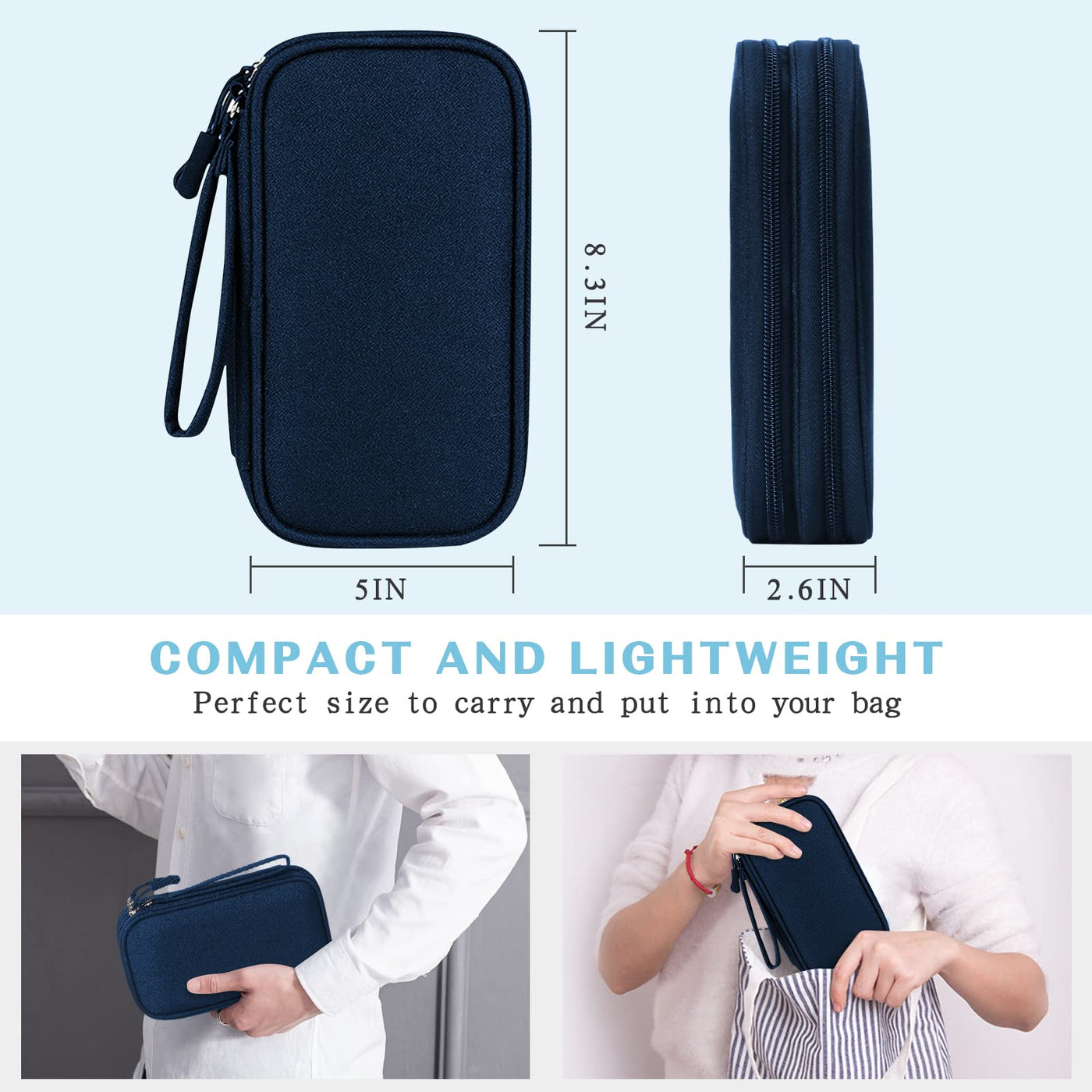 Electronic organizer, travel cable organizer, bag, electronic accessories, carrying bag, portable, waterproof, double-layered, all-in-one storage bag for cables