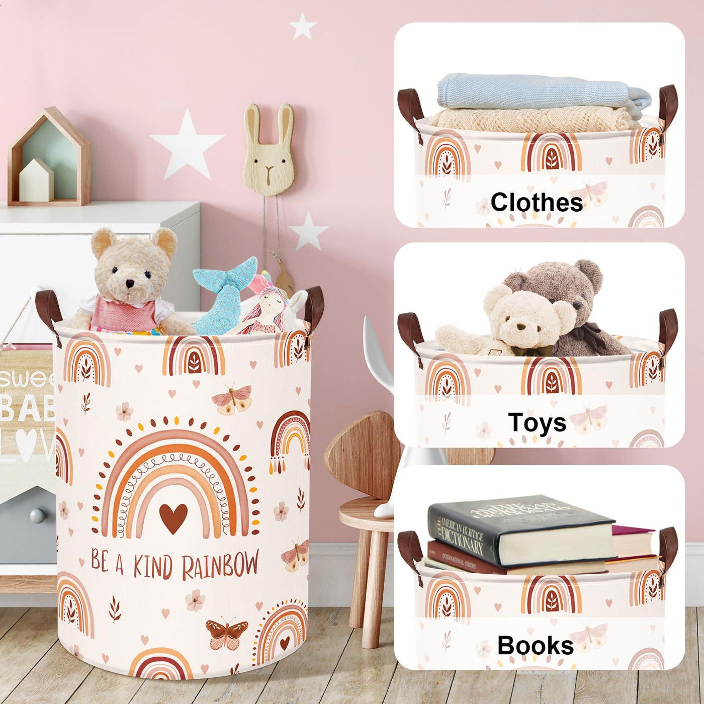 Kinderwäschekorb mit Griff Faltbarer Wäschekorb für Spielzeug