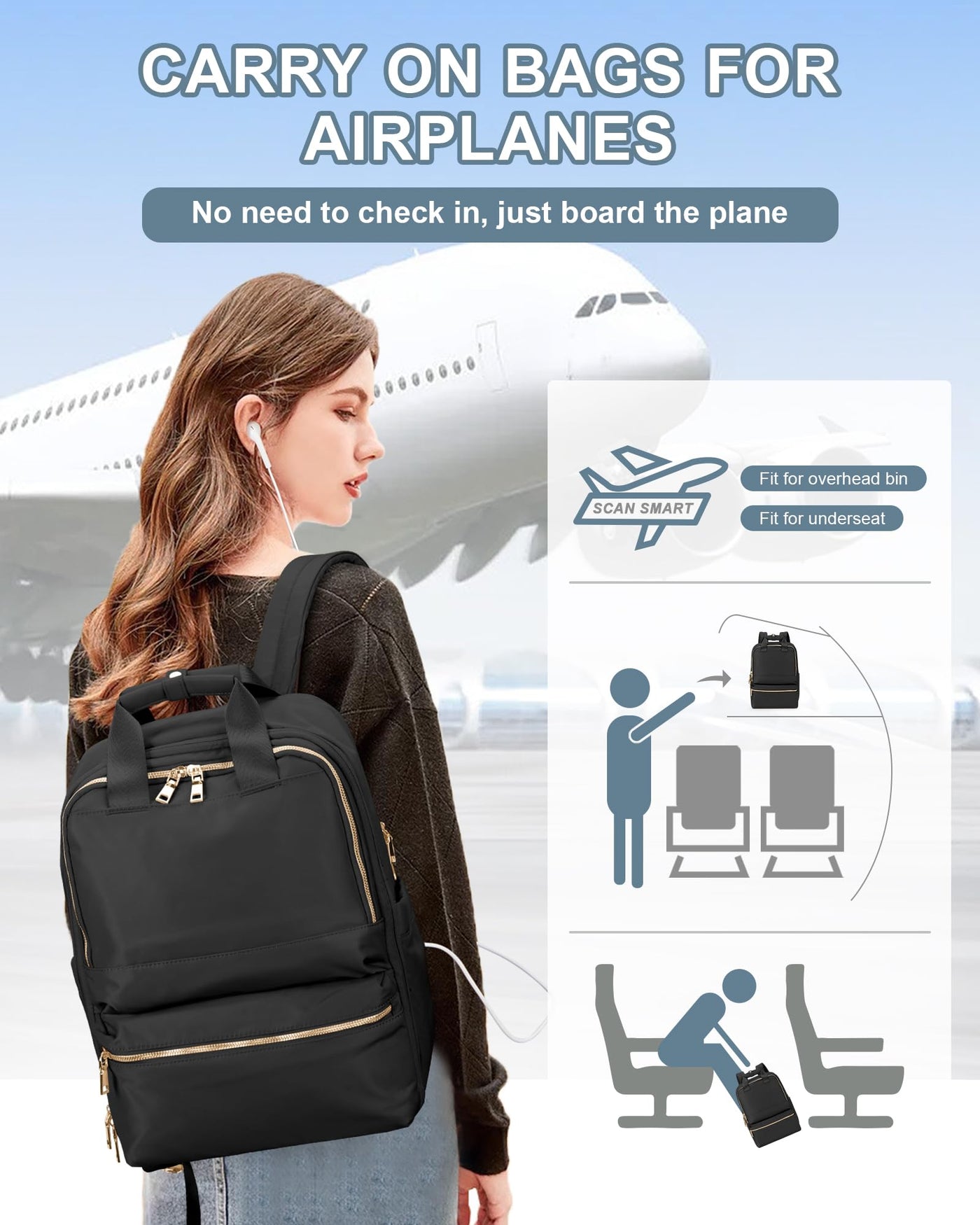 Backpack Work Hand Luggage Backpack Waterproof Travel Backpack