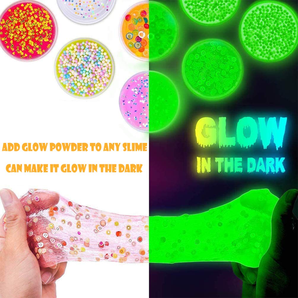  DIY Slime Kit Slime Set, Make Your Own Slime mit 18 Farben Crystal Slime, Ultimate Glow in the Dark Powder, Glitter Powder und mehr für Kunst und Handwerk 