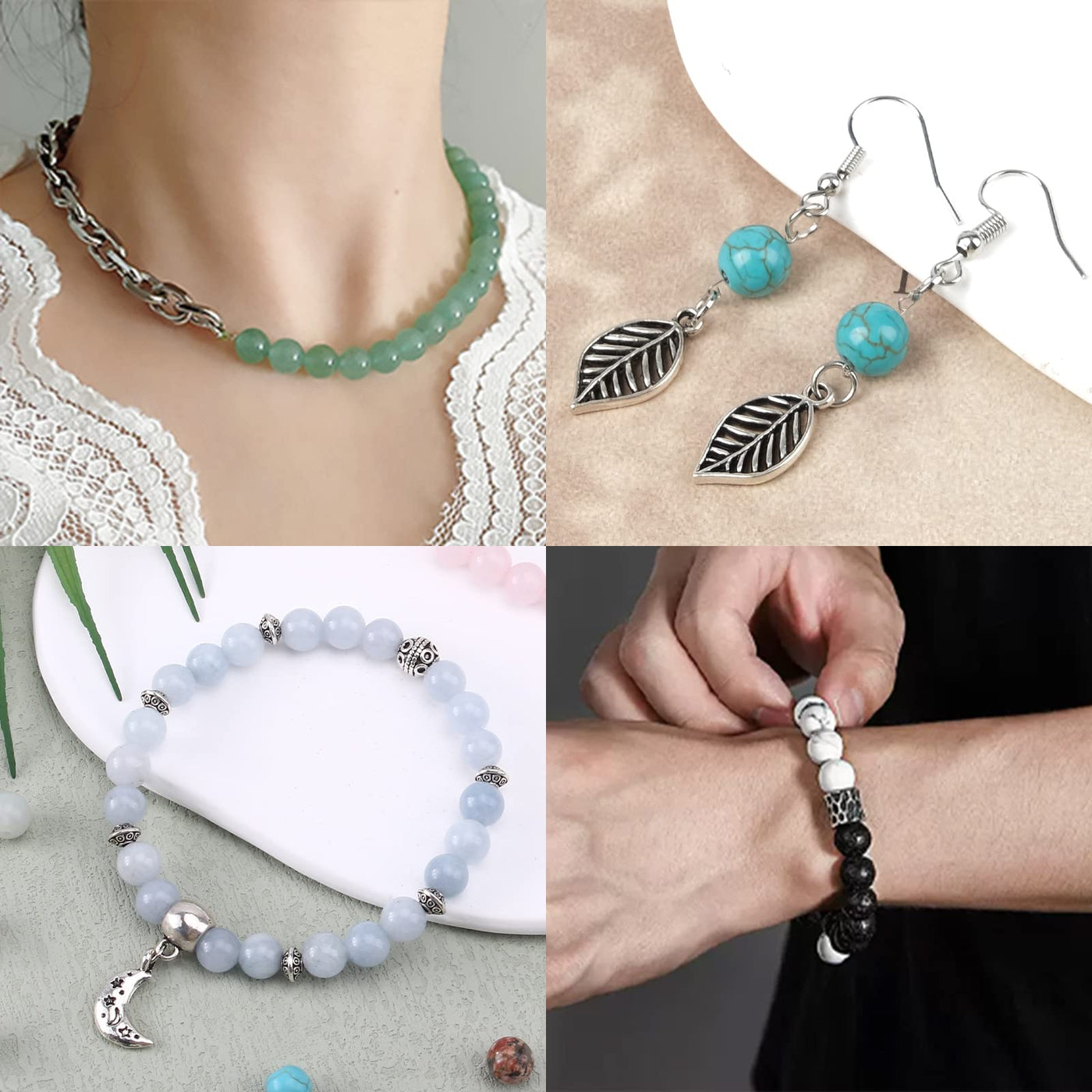 Fabriquez votre Propre Ensemble De Bijoux, Perles Rondes En Pierres Précieuses Naturelles