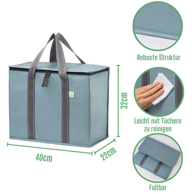 2 Stück Einkaufstasche Wiederverwendbare faltbare Kühltasche Einkaufskorb