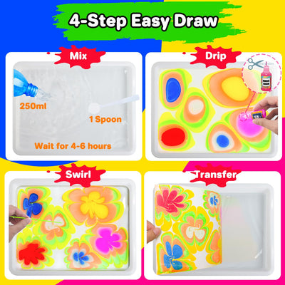 Crafting children, marbling paint 10 colors, craft set for creative set