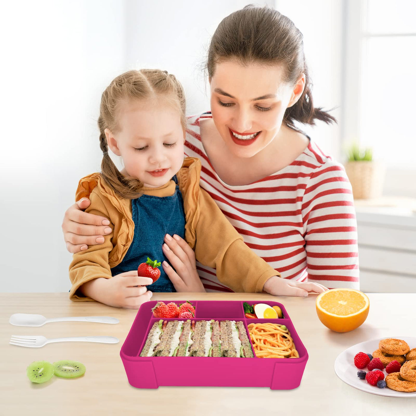 Leak-proof lunch box for children, bread box, snack box, perfect for school, kindergarten & outings