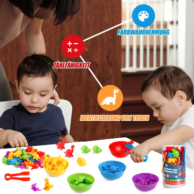 Toys Matching sorting cups and tweezers for children