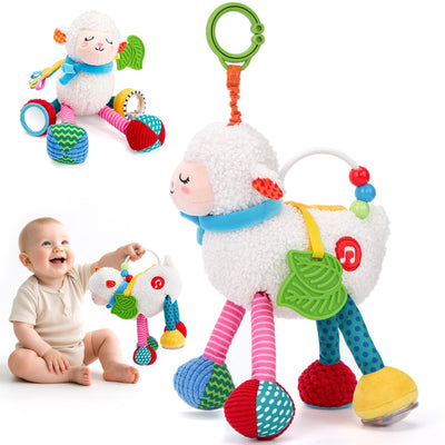 Jouet bébé peluche mouton, jouet de dentition sans BPA pour les jouets bébé