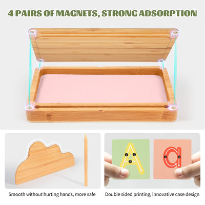 Training letters and drawing toy wooden sand table Learning toy for early motor development in children