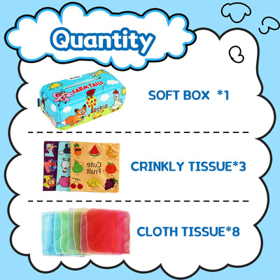 Baby tissue box Cosmetic tissue box Toy for toddlers Sensory toy Children