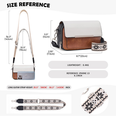 Handy Umhängetasche, Vegan Leder Crossbody Bag Umhängetasche mit verstellbarem abnehmbarem breitem Riemen