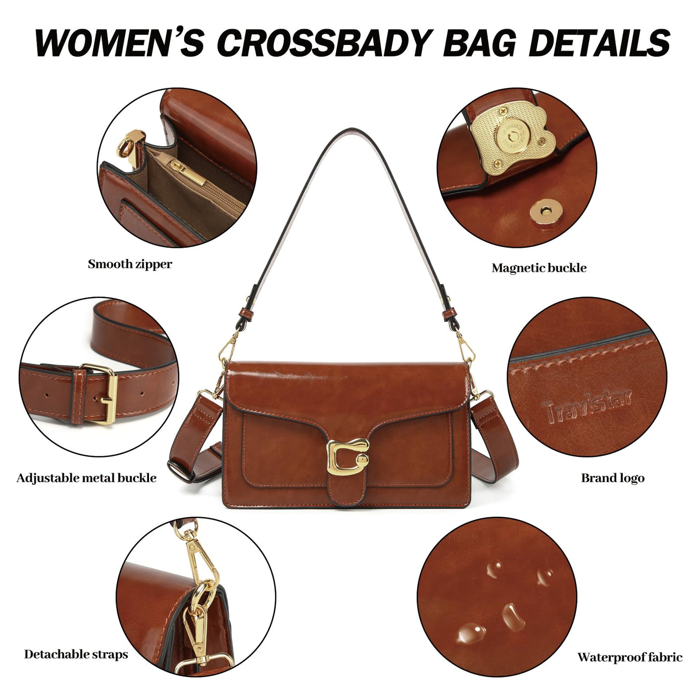 Sac à bandoulière sac de soirée pochette avec 2 bandoulières détachables fentes pour cartes de crédit