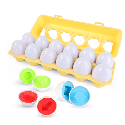 Plastic eggs for matching shapes and colors - Promotes creativity