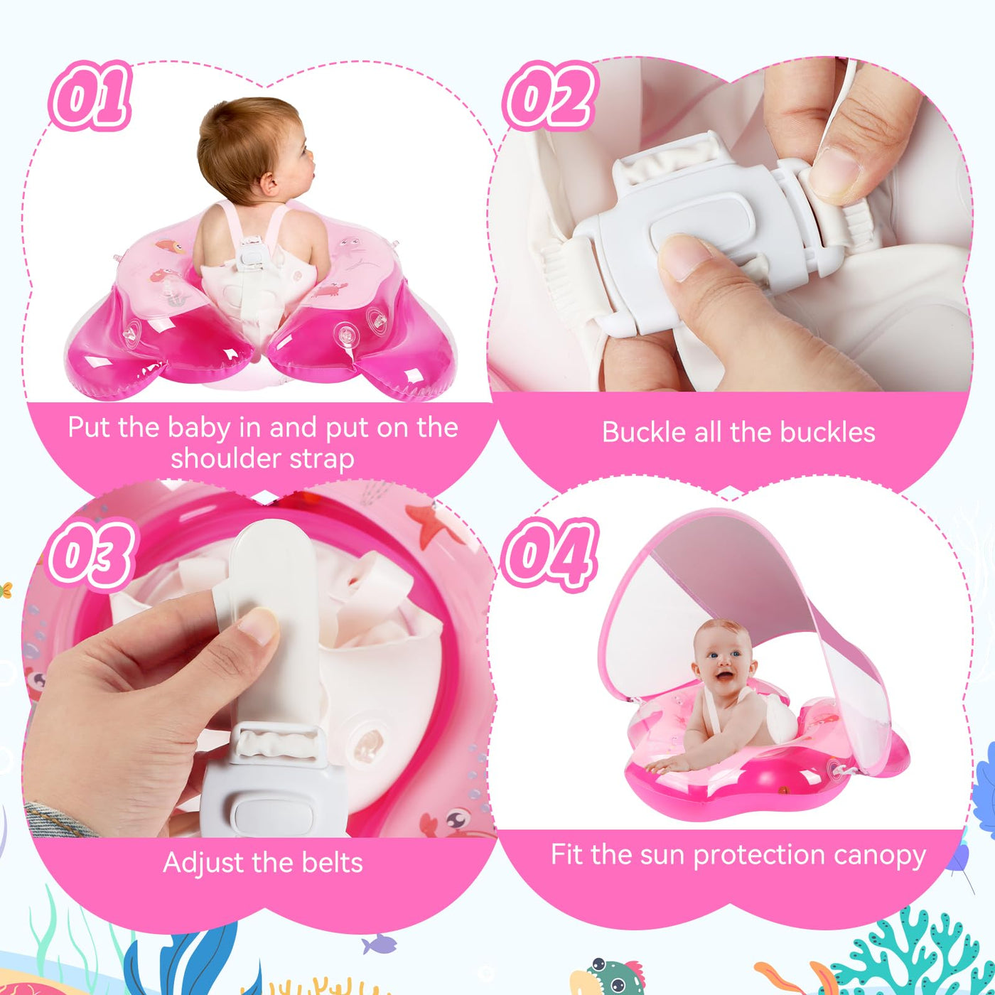 Babyschwimmring mit Sonnendach