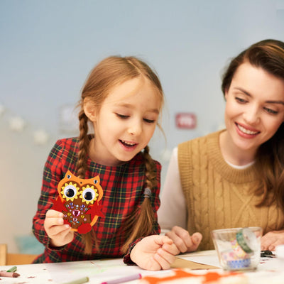 Bastelset aus Filz zur Dekoration, 9-teiliges Bastelset Eule, Herbstbasteln für Kinder, Kreativsets und Bastelbedarf für Kinder