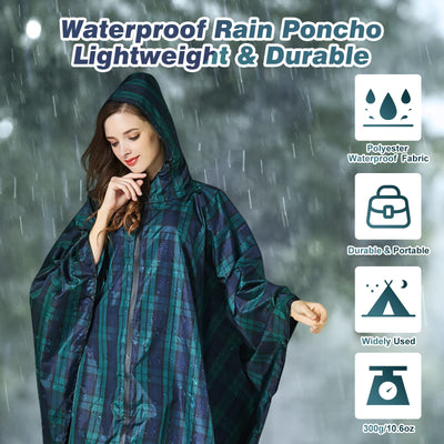 Regenponcho Atmungsaktives Regencape Leichte Regenjacke Regenjacke Regenmantel als Picknickdecke Sonnensegel