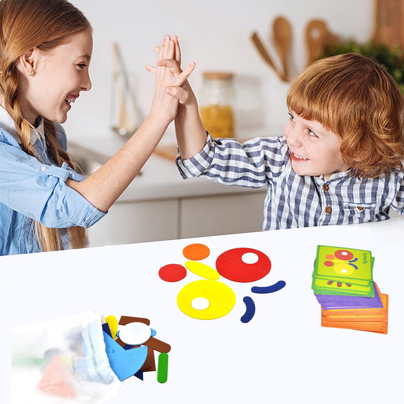 Spielzeug 2 3 4 5 Jahre, Tangram, Lernspiele ab 2 Jahre, Puzzle ab 2, Kinderspielzeug ab 2 Jahre, Holzspielzeug, Geschenk 2-5 Jahre Kinder Junge Mädchen