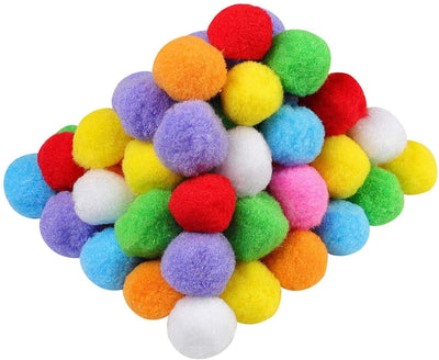 200 pièces Grands pompons colorés, grands pompons pour l'artisanat, boules de pompons