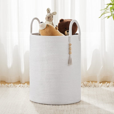 Braided Laundry Collector Toy Storage Storage Basket with Handle Handmade