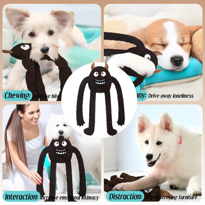 Puppy Toy, Interactive Squeaky Dog Plush Toy with Crinkle Paper and Rope, Dog Toy for Puppies, Small, Large Monster for Dogs