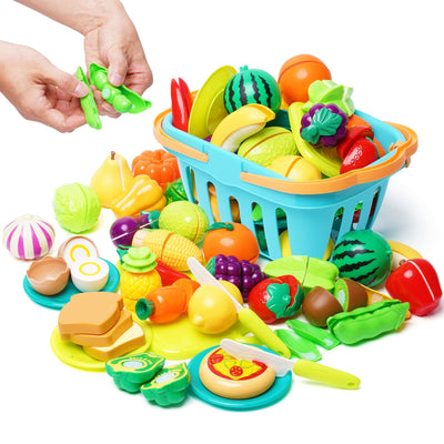 Kinderküche Zubehör Spielzeug Obst und Gemüse Spielzeug 36 PCS - Kinderküche Zubehör Schneiden Rollenspi