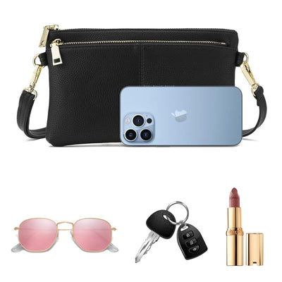 Small Triple Zipper Shoulder Bag