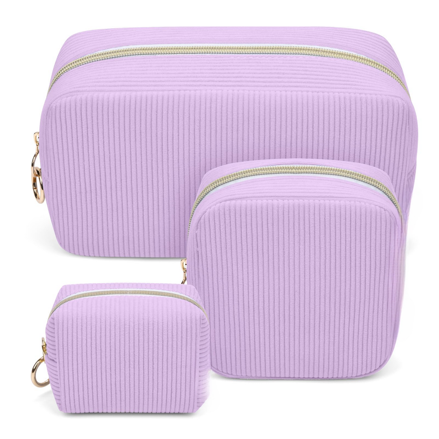 3 Piece Cosmetic Bag Small Makeup Bag Thickened Corduroy Makeup Bag