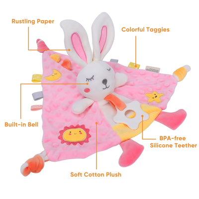 Doudou bébé avec anneau de dentition en silicone doudou cadeau pour nouveau-né