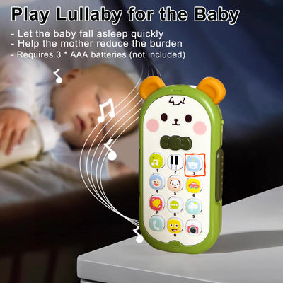 Jouet musical pour téléphone portable de bébé, téléphone pour enfants avec lumières musicales, son anglais et fonctions de mélodies variées, téléphone portable de bébé