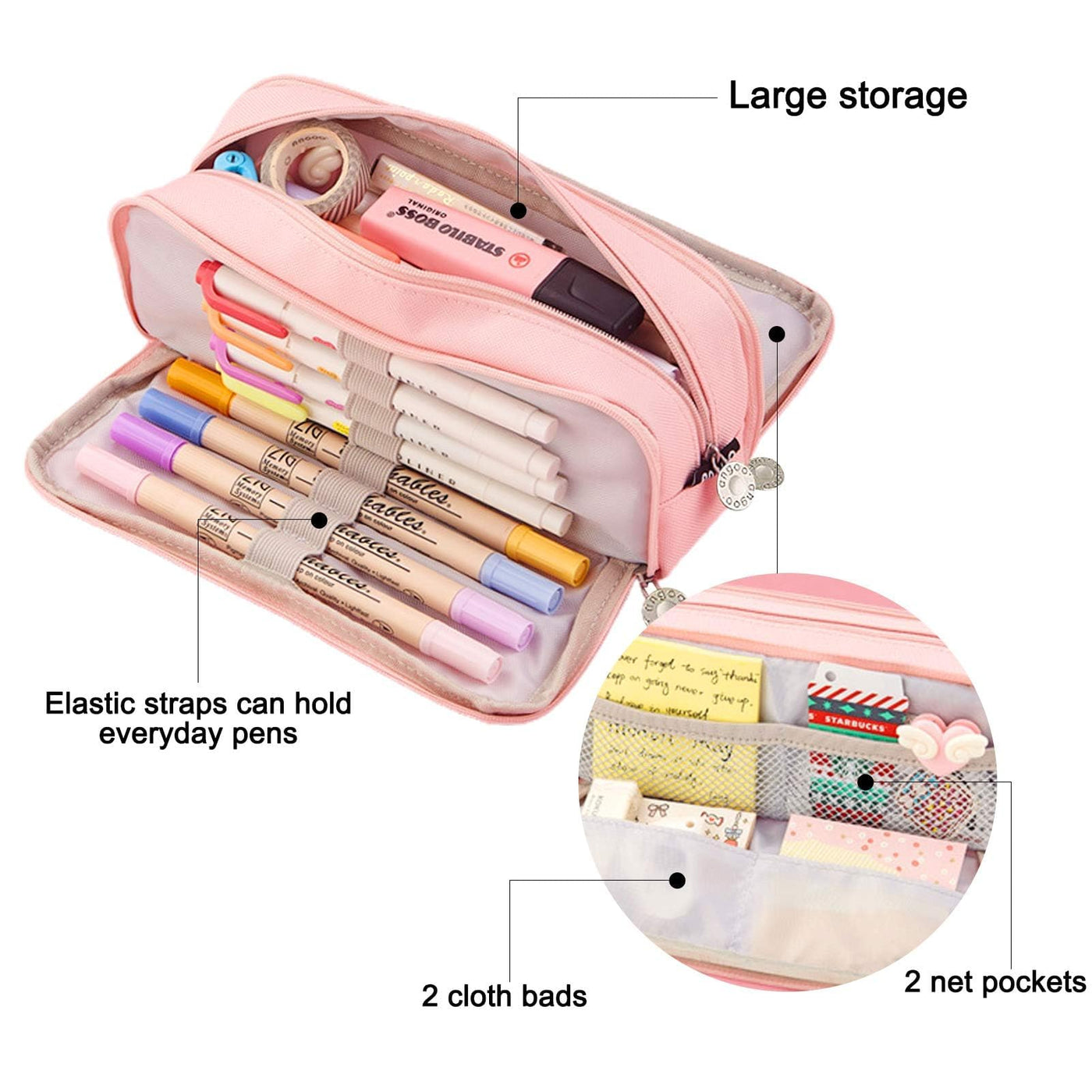 Pencil Case Pencil Bags Teenager Large Capacity Pencil Case Pens 3 Compartment