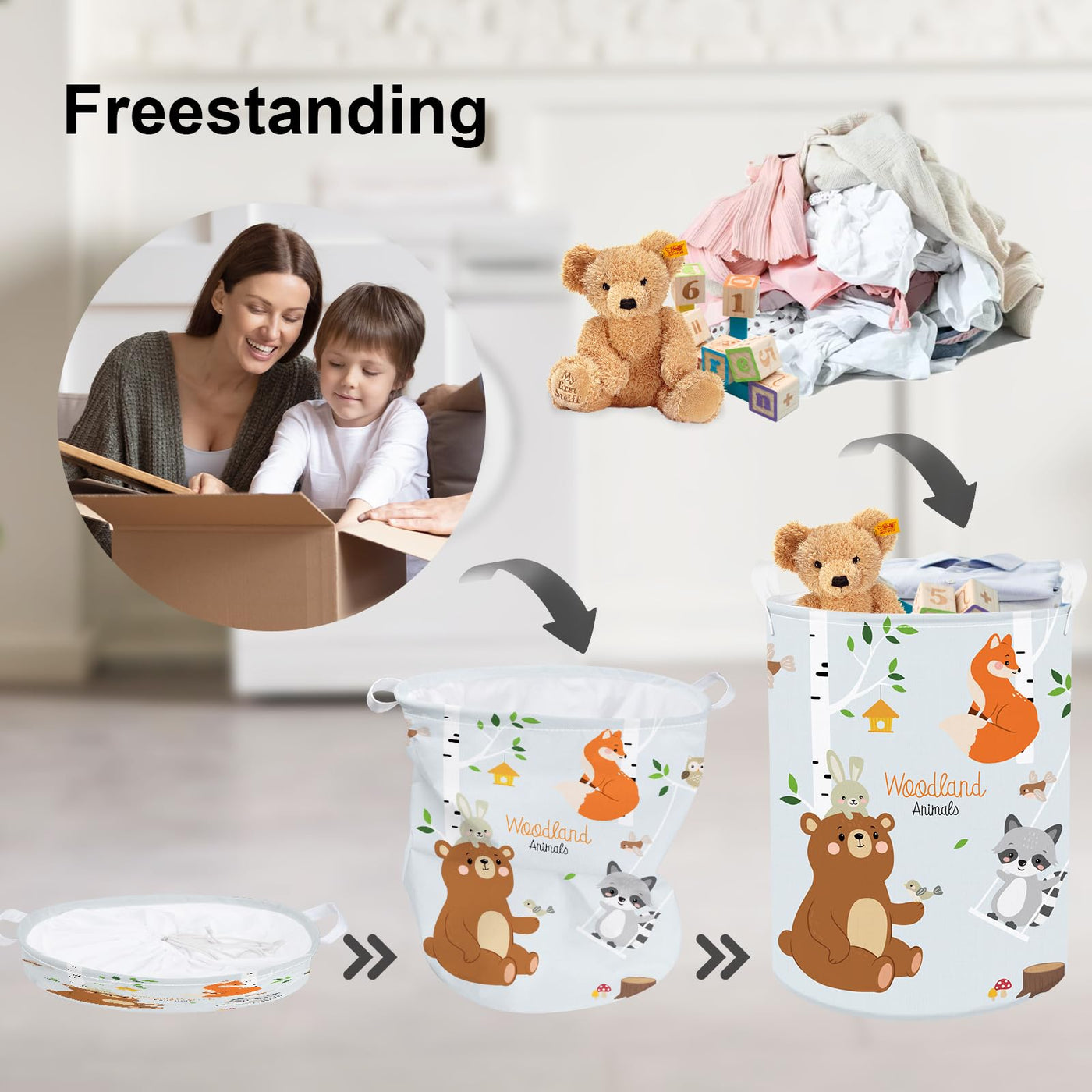 Baby laundry basket Clothes storage basket for children's room