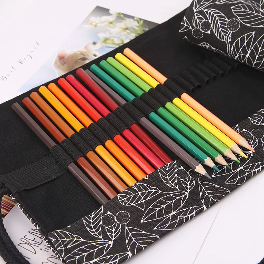 Canvas Pencil Wrap, 2 pieces 36 slots pencil wrap, pencil case