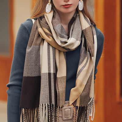 scarf thick knitted scarf plaid neckerchief scarf poncho