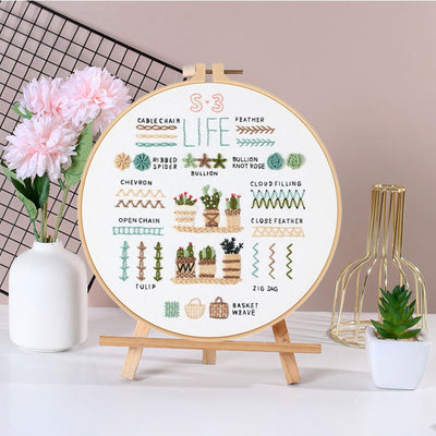 Sets Kit de pratique de points de broderie pour les débutants, points de broderie de base et avancés