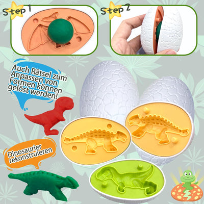 Accessoires de Pâte à Modeler 42 Pièces avec 12 Boîtes de Pâte à Modeler, Machine à Pâtes Dino, Pâte pour enfants, Ensemble d'Argile de Dinosaure, Outil de Pétrissage de Jouets de Dinosaure pour Enfants, Pétrissage à partir de 3 Ans