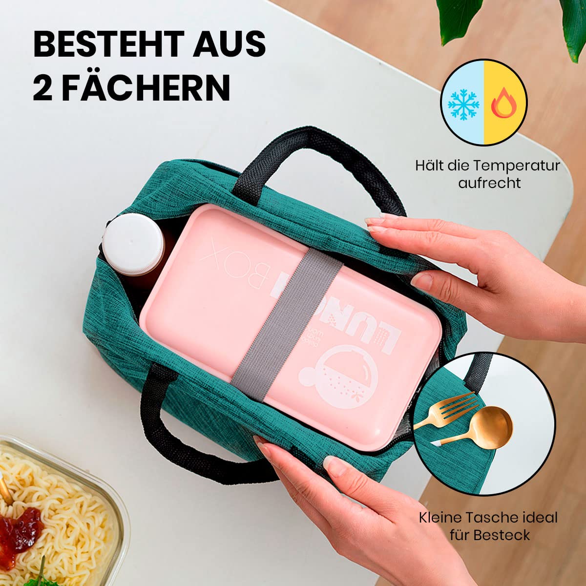 Kühltasche, Lunchbag, Thermotasche mit Folienfutter, isolierte Lunchbag