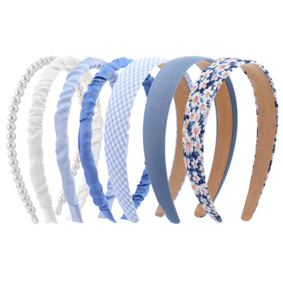 Serre-têtes à la mode Set de 7 serre-têtes antidérapants Bandeaux multicolores en tissu mignon et scintillant