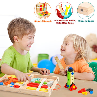 Tool box children's toys, children's tools wooden toy tool box