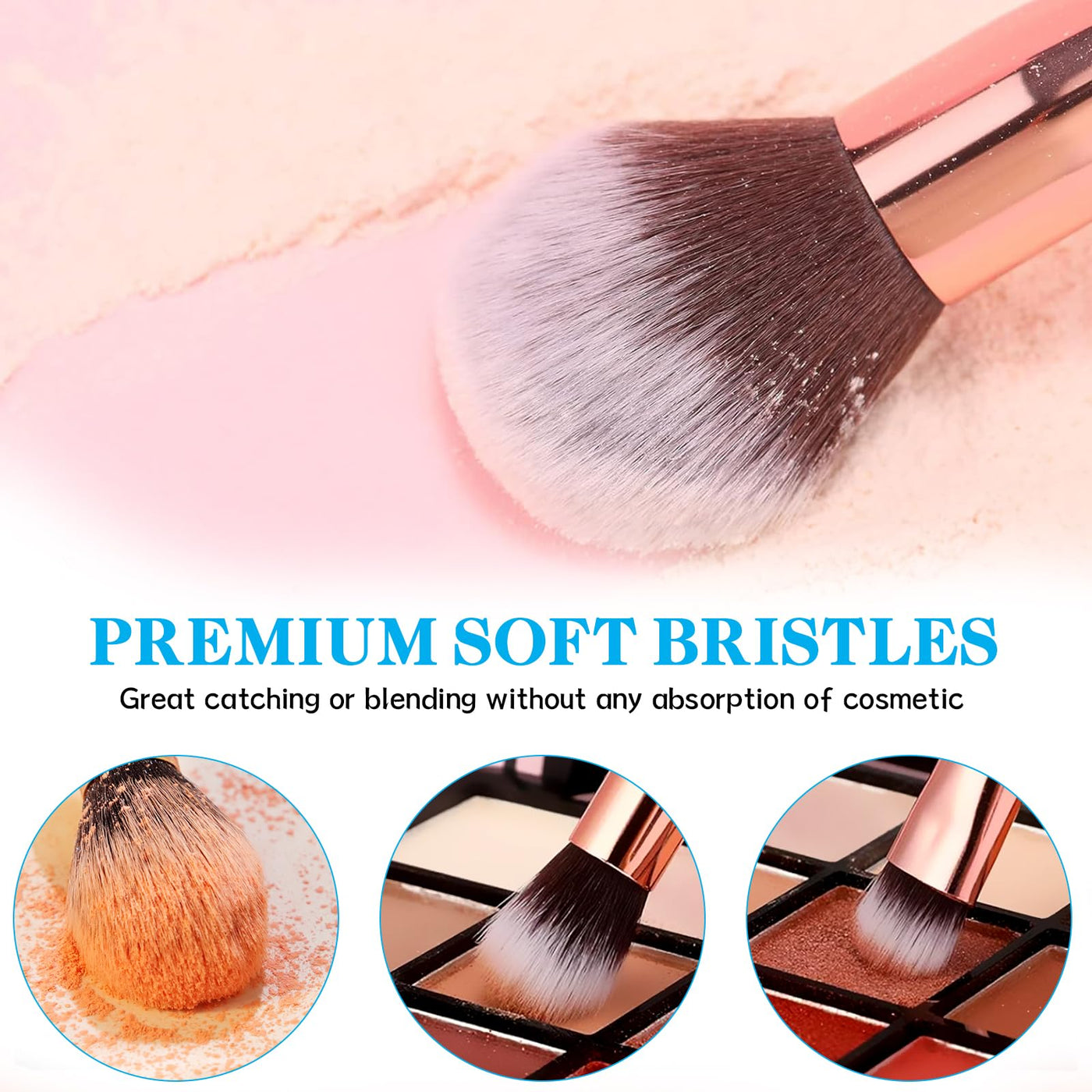 Brush Set Makeup 16 Pieces With Make-up Bag