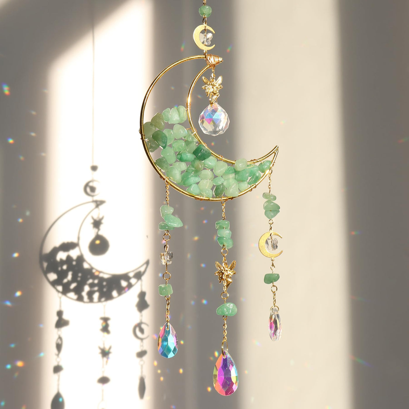 Suncatcher crystal window, moon pendant decoration, window decoration hanging, rainbow suncatcher crystal, rainbow pendant