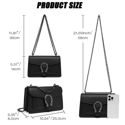 Sac à bandoulière en chaîne sac à bandoulière sac à main petit sac à bandoulière sac à bandoulière en cuir sac de soirée élégant avec bandoulière en chaîne réglable