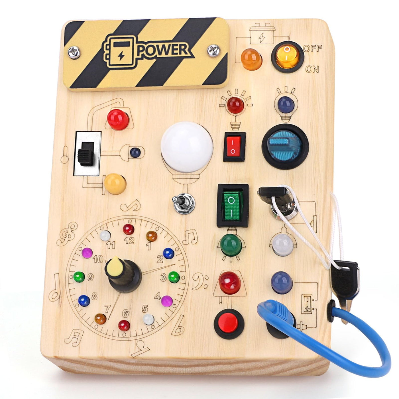 Busy Board Activity Board Sensory Toy With 10 switches and 23 LED lights