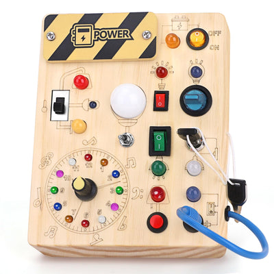 Busy Board Activity Board Sensory Toy With 10 switches and 23 LED lights